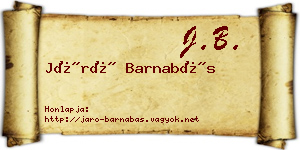 Járó Barnabás névjegykártya